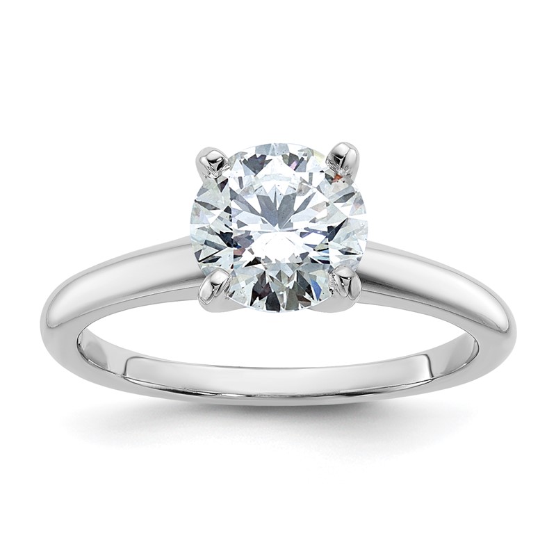 14k White Gold 1 1/2 carat Certified Lab Grown Diamond VS/SI+ G+ Round Complete Solitaire Engagement Ring