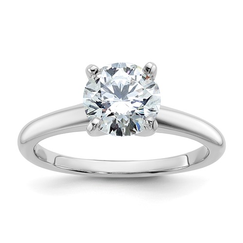 14K White Gold 1.5 Carat Certified Lab Grown Diamond Vs+ F+ Round Complete Solitaire Engagement Ring