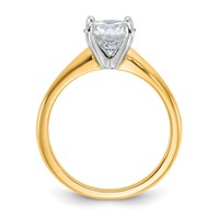 14K Two-Tone 1.25 Carat Lab Grown Diamond VS+ F+ Round Complete Solitaire Engagement Ring view 2