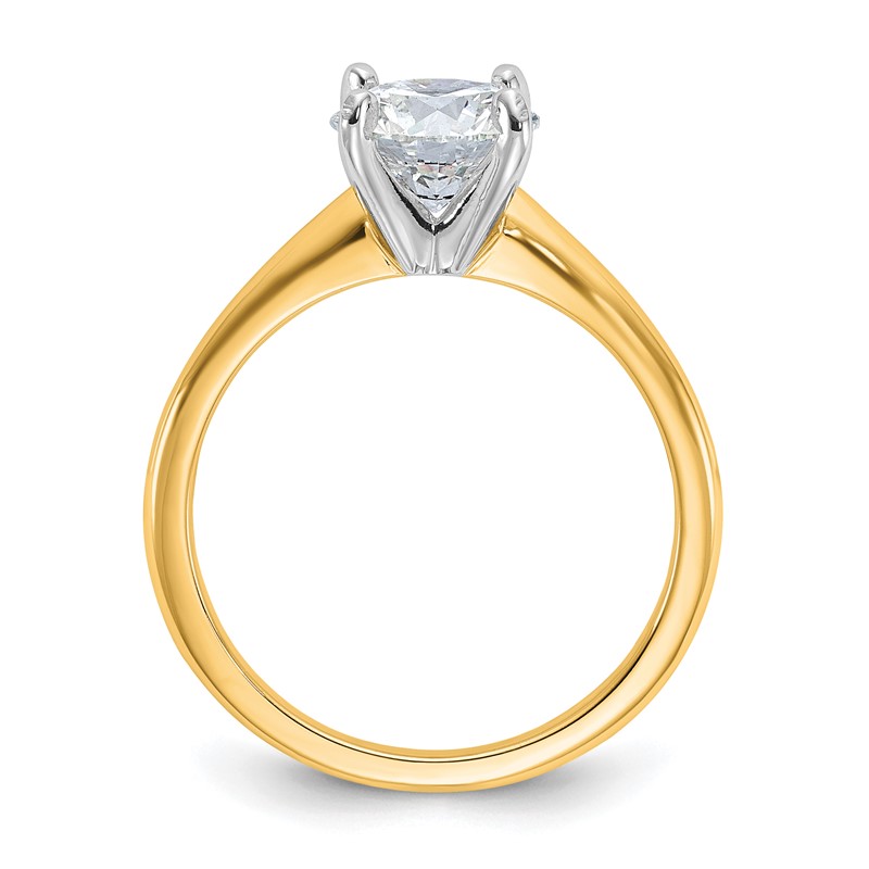 14k Two-Tone 1 1/2 carat Certified Lab Grown Diamond VS/SI+ G+ Round Complete Solitaire Engagement Ring