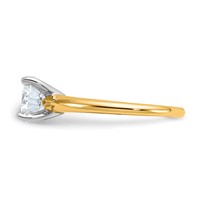 14K Two-Tone 1.25 Carat Lab Grown Diamond VS+ F+ Round Complete Solitaire Engagement Ring view 3