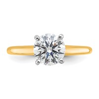 14K Two-Tone 1.25 Carat Lab Grown Diamond VS+ F+ Round Complete Solitaire Engagement Ring view 4