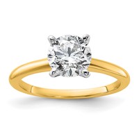 14K Two-Tone 1.25 Carat Lab Grown Diamond VS+ F+ Round Complete Solitaire Engagement Ring view 1