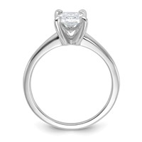 14K White Gold 1.50 Carat Certified Lab Grown Diamond VS+ F+ Radiant Solitaire Complete Engagement Ring view 2