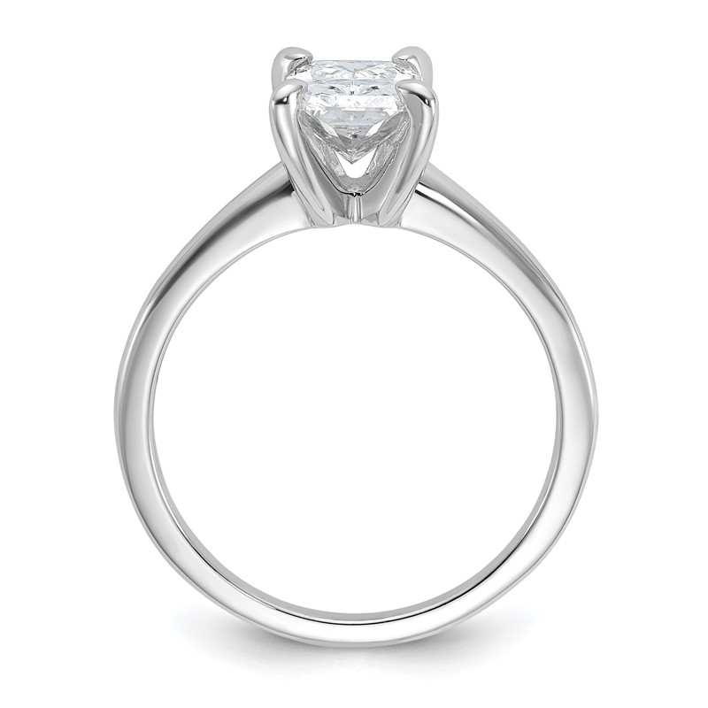 14k White Gold 1 1/2 carat Certified Lab Grown Diamond VS+ F+ Radiant Solitare Complete Engagement Ring