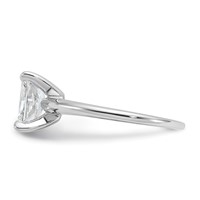 14K White Gold 1.50 Carat Certified Lab Grown Diamond VS+ F+ Radiant Solitaire Complete Engagement Ring view 3