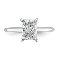 14K White Gold 1.50 Carat Certified Lab Grown Diamond VS+ F+ Radiant Solitaire Complete Engagement Ring view 4