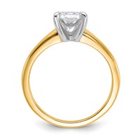 14K Two-tone 1.50 Carat Lab Grown Diamond VS SI+ G+ Radiant Solitaire Complete Engagement Ring view 2