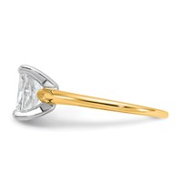 14K Two-tone 1.50 Carat Lab Grown Diamond VS SI+ G+ Radiant Solitaire Complete Engagement Ring view 3