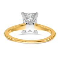 14K Two-tone 1.50 Carat Lab Grown Diamond VS SI+ G+ Radiant Solitaire Complete Engagement Ring view 5