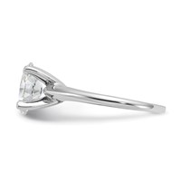 14K White Gold 1.75 Carat Lab Grown Diamond VS SI+ G+ Oval Complete Solitaire Engagement Ring view 3