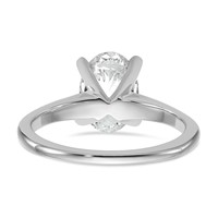 14K White Gold 1.75 Carat Lab Grown Diamond VS SI+ G+ Oval Complete Solitaire Engagement Ring view 5