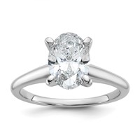 14K White Gold 1.75 Carat Lab Grown Diamond VS SI+ G+ Oval Complete Solitaire Engagement Ring view 1