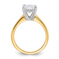 14K Two-Tone 1.75 Carat Certified Lab Grown Diamond VS+ F+ Oval Complete Solitaire Engagement Ring view 2