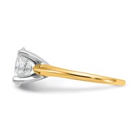 14K Two-Tone 1.75 Carat Certified Lab Grown Diamond VS+ F+ Oval Complete Solitaire Engagement Ring view 3