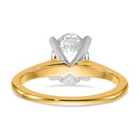 14K Two-Tone 1.75 Carat Certified Lab Grown Diamond VS+ F+ Oval Complete Solitaire Engagement Ring view 5