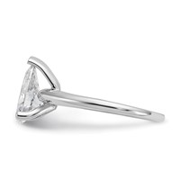 14K White Gold 1.75 Carat Certified Lab Grown Diamond VS+ F+ Pear Solitaire Complete Engagement Ring view 3