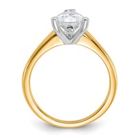 14K Two-tone 1.75 Carat Lab Grown Diamond VS SI+ G+ Pear Solitaire Complete Engagement Ring view 2