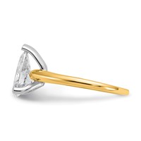 14K Two-tone 1.75 Carat Lab Grown Diamond VS SI+ G+ Pear Solitaire Complete Engagement Ring view 3