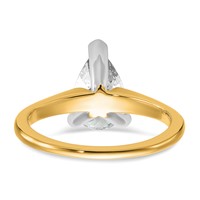 14K Two-tone 1.75 Carat Lab Grown Diamond VS SI+ G+ Pear Solitaire Complete Engagement Ring view 5