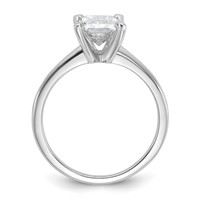 14K White Gold 1.75 Carat Certified Lab Grown Diamond VS+ F+ Radiant Solitaire Complete Engagement Ring view 2