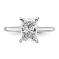 14K White Gold 1.75 Carat Certified Lab Grown Diamond VS+ F+ Radiant Solitaire Complete Engagement Ring view 4