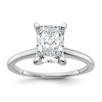 14K White Gold 1.75 Carat Certified Lab Grown Diamond VS+ F+ Radiant Solitaire Complete Engagement Ring view 1