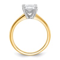 14K Two-tone 1.75 Carat Lab Grown Diamond VS SI+ G+ Radiant Solitaire Complete Engagement Ring view 2