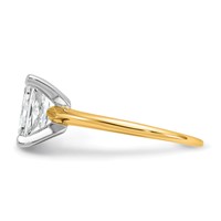 14K Two-tone 1.75 Carat Lab Grown Diamond VS SI+ G+ Radiant Solitaire Complete Engagement Ring view 3