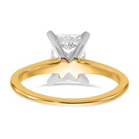 14K Two-tone 1.75 Carat Lab Grown Diamond VS SI+ G+ Radiant Solitaire Complete Engagement Ring view 5