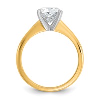 14K Two-tone 2 Carat Lab Grown Diamond VS+ F+ Cushion Complete Solitaire Engagement Ring view 2