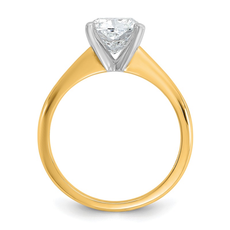 14k White Gold 1 1/2 carat Lab Grown Diamond VS/SI+ G+ Cushion Complete Solitare Engagement Ring