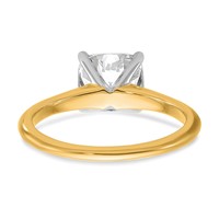 14K Two-tone 2 Carat Lab Grown Diamond VS+ F+ Cushion Complete Solitaire Engagement Ring view 5