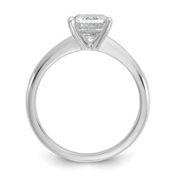 14K White Gold 2 Carat Lab Grown Diamond VS+ F+ Emerald Solitaire Complete Engagement Ring view 2
