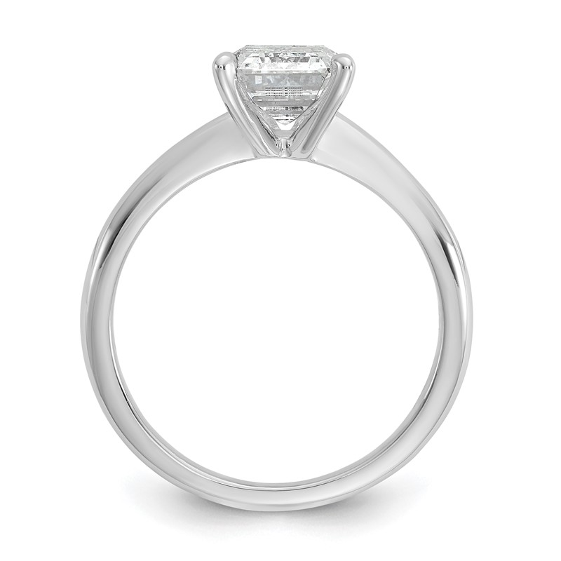 14k White Gold 2 carat Lab Grown Diamond VS/SI+ G+ Emerald Solitare Complete Engagement Ring