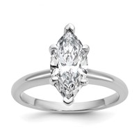 14K White Gold 2 Carat Lab Grown Diamond VS SI+ G+ Marquise Solitaire Complete Engagement Ring view 1