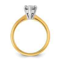 14K Two-tone 2 Carat Lab Grown Diamond VS+ F+ Marquise Solitaire Complete Engagement Ring view 2