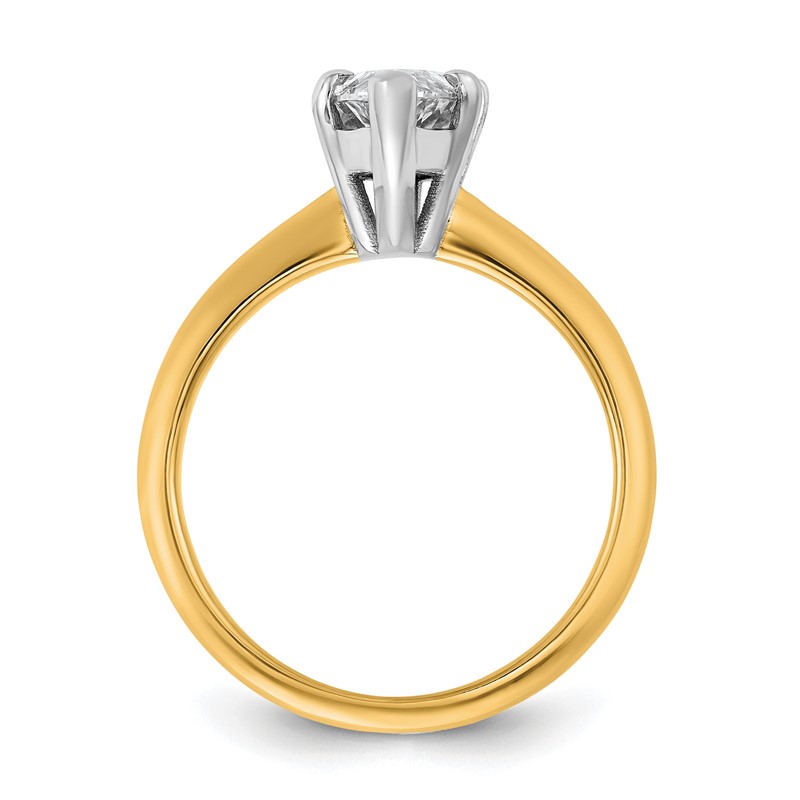 14k Two-tone 2 carat Lab Grown Diamond VS+ F+ Marquise Solitare Complete Engagement Ring