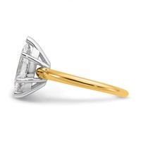 14K Two-tone 2 Carat Lab Grown Diamond VS+ F+ Marquise Solitaire Complete Engagement Ring view 3