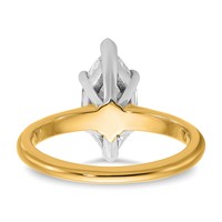 14K Two-tone 2 Carat Lab Grown Diamond VS+ F+ Marquise Solitaire Complete Engagement Ring view 5