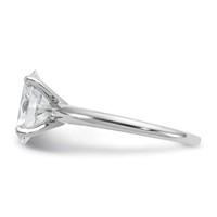 14K White Gold 2 Carat Certified Lab Grown Diamond VS SI+ G+ Oval Complete Solitaire Engagement Ring view 3