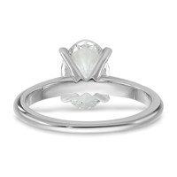 14K White Gold 2 Carat Certified Lab Grown Diamond VS SI+ G+ Oval Complete Solitaire Engagement Ring view 5