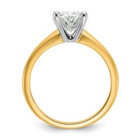 14K Two-Tone 2 Carat Certified Lab Grown Diamond VS+ F+ Oval Complete Solitaire Engagement Ring view 2