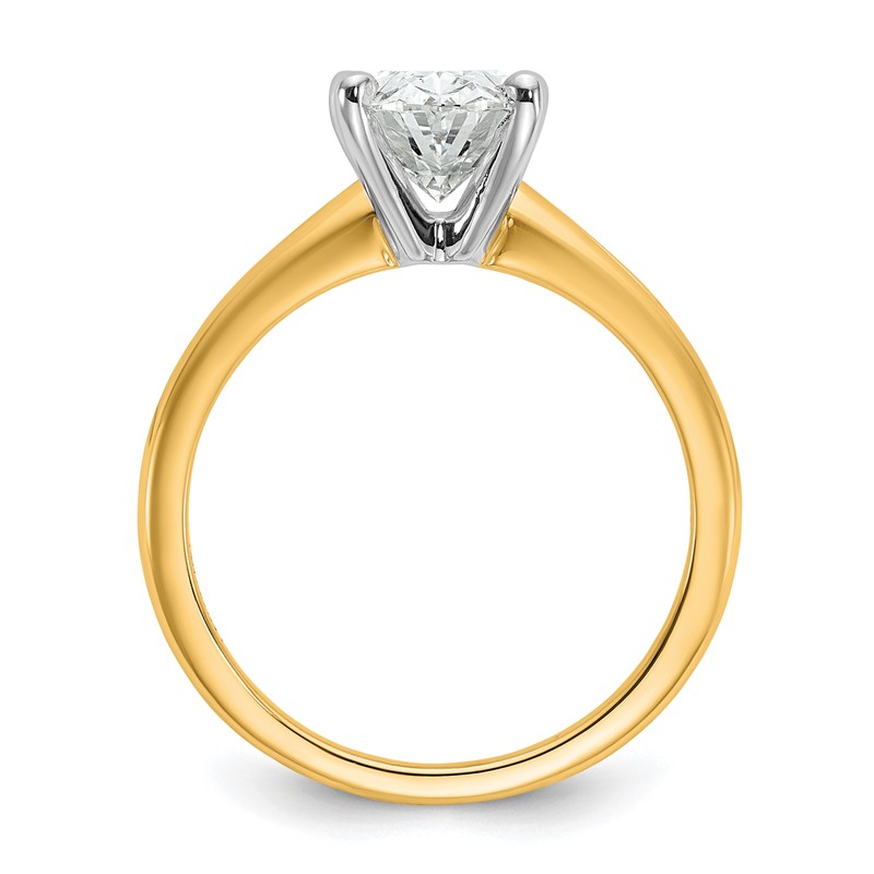 14k Two-Tone 2 carat Lab Grown Diamond VS/SI+ G+ Oval Complete Solitaire Engagement Ring