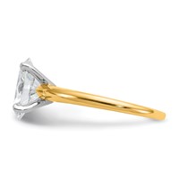 14K Two-Tone 2 Carat Certified Lab Grown Diamond VS+ F+ Oval Complete Solitaire Engagement Ring view 3