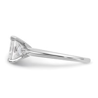 14K White Gold 2 Carat Lab Grown Diamond VS+ F+ Princess Complete Solitaire Engagement Ring view 3
