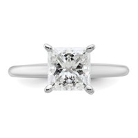 14K White Gold 2 Carat Lab Grown Diamond VS+ F+ Princess Complete Solitaire Engagement Ring view 4