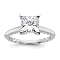 14K White Gold 2 Carat Lab Grown Diamond VS+ F+ Princess Complete Solitaire Engagement Ring view 1