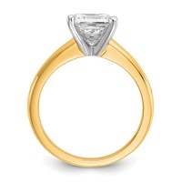 14K Two-tone 2 Carat Lab Grown Diamond VS SI+ G+ Princess Complete Solitaire Engagement Ring view 2