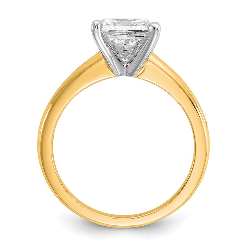 14k Two-tone 2 carat Lab Grown Diamond VS+ F+ Princess Complete Solitare Engagement Ring